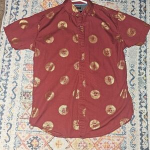 Grill clothing slim fit button down short sleeve men size S
